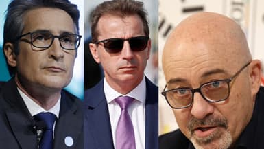 Les PDG de Thales, d'Airbus et de Leonardo : Patrice Caine, Guillaume Faury et Roberto Cingolani.