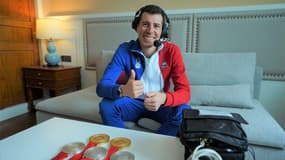 Le biathlète français Quentin Fillon Maillet sur RMC Sport, le 19 février 2022