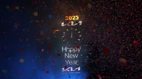 Des confettis remplissent l'air pour marquer le début de la nouvelle année, à Times Square, à New York, le 1er janvier 2023.
