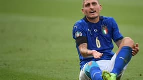 Le milieu de terrain italien Marco Verratti, lors du match contre le pays de Galles, comptant pour la 3e journée du groupe A à l'Euro 2020, le 20 juin 2021 à Rome