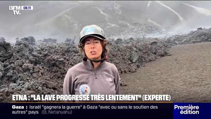 Etna: les spécialiste suivent les coulées de lave avec interet