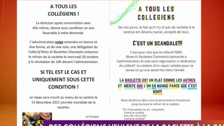 En Moselle, le combat de collégiens pour avoir... de la raclette à la cantine En Moselle, le combat de collégiens pour avoir... de la raclette à la cantine