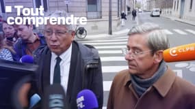 Éric Coquerel (LFI) et Charles de Courson (Liot) lors de leur arrivée à Matignon ce mardi 17 septembre 2024