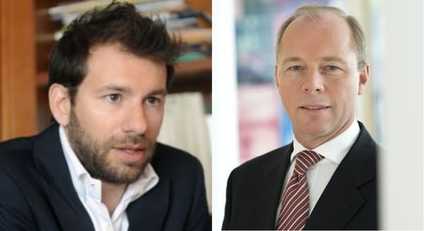 Mathieu Plane de l'OFCE (à gauche)  et Michael Heise d'Allianz SE (à droite)