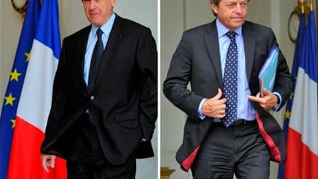 Sous les feux de l'actualité pour leur utilisation des deniers de l'Etat, le secrétaire d'Etat à la Coopération Alain Joyandet (à droite) et son homologue chargé du développement de la région capitale Christian Blanc (à gauche) ont présenté leur démission