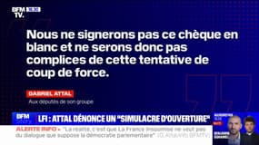 Gabriel Attal estime que "la censure" d'un gouvernement NFP serait "inévitable"