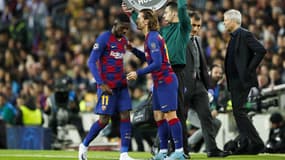Ousmane Dembélé et Antoine Griezmann, à Barcelone le 27 novembre 2019