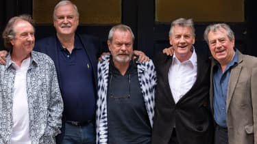 La bande des Monty Python: de gauche à droite, Eric Idle, John Cleese, Terry Gilliam, Michael Palin, et Terry Jones.