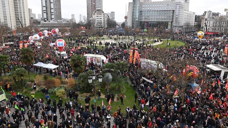 La manifestation parisienne, place d'Italie, le 31 janvier