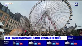 Lille: la Grand'Place, carte postale de Noël