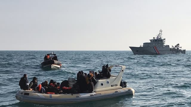 Des migrants secourus dans la Manche en février 2019 (illustration)