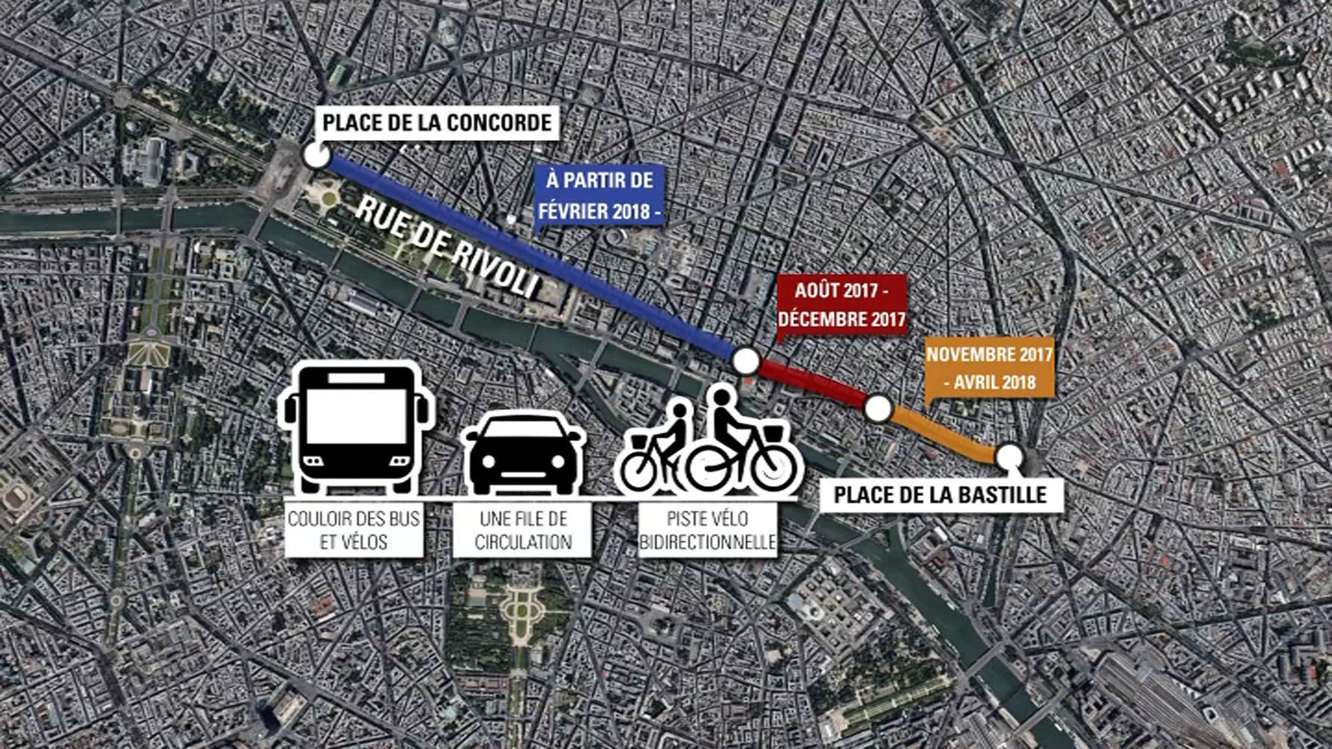 Les travaux de la piste cyclable vont s'échelonner jusqu'à avril 2018.