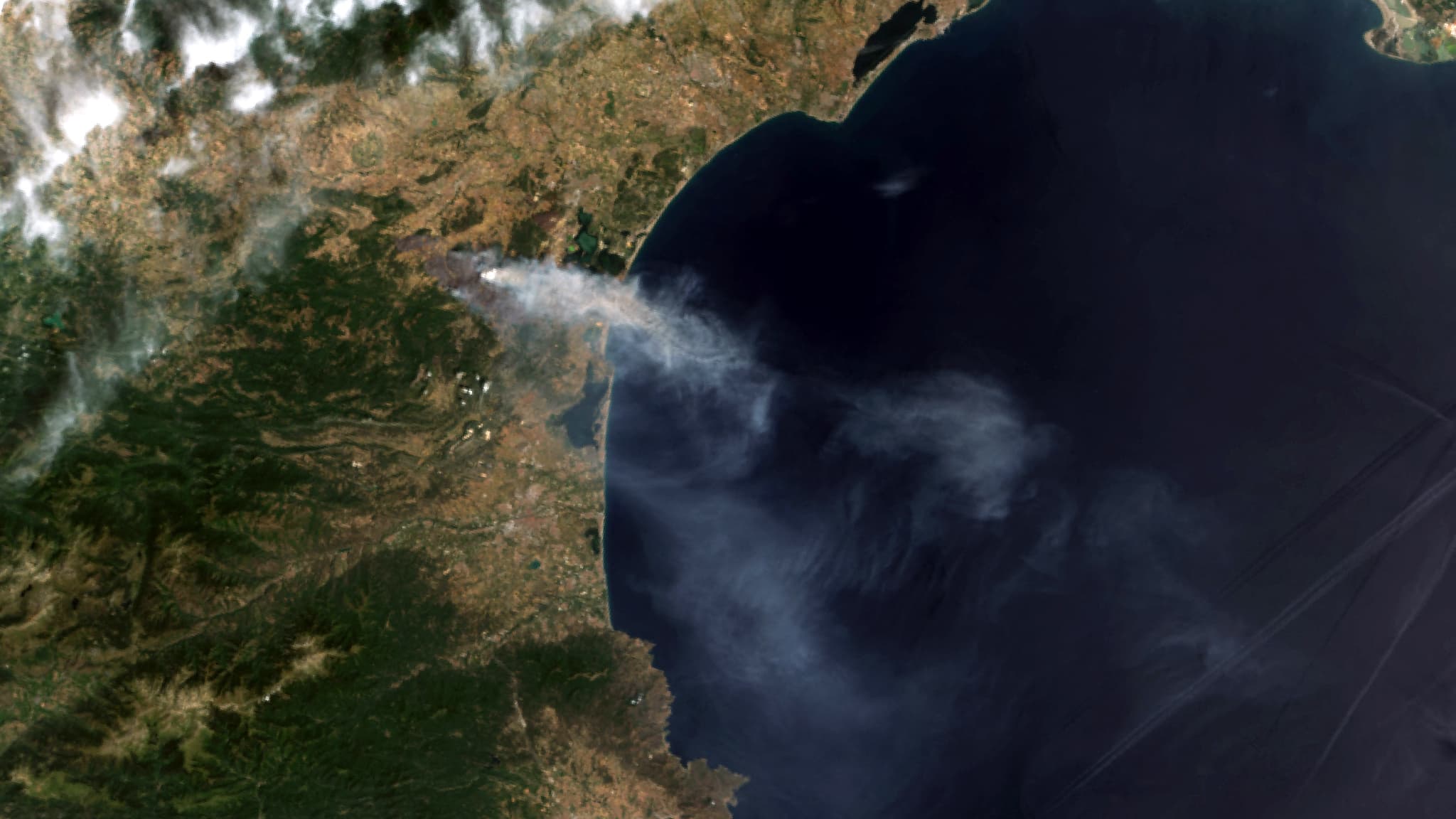 Dieses Satellitenbild, bereitgestellt von Copernicus Sentinel Data 2025, wurde am 6. August 2025 aufgenommen.