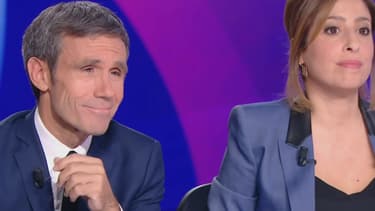 David Pujadas et Léa Salamé sur le plateau de "15 minutes pour convaincre", le 20 avril
