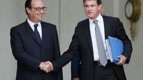 François Hollande et Manuel Valls sur le perron de l'Elysée en juillet 2014