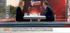 Marion Maréchal-Le Pen face à Jean-Jacques Bourdin en direct