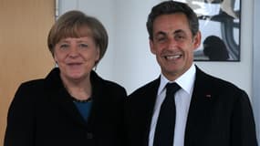 Image de la rencontre au siège de la CDU entre Angela Merkel et Nicolas Sarkozy, le 26 janvier 2015.
