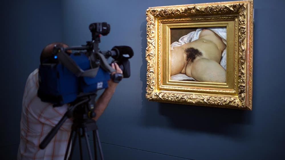 "L'origine du Monde", le célèbre tableau de Gustave Courbet, exposé au musée d'Orsay. (Ici au musée Courbet à Ornans, en 2014).