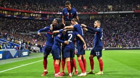 La joie des Bleus face à la Finlande