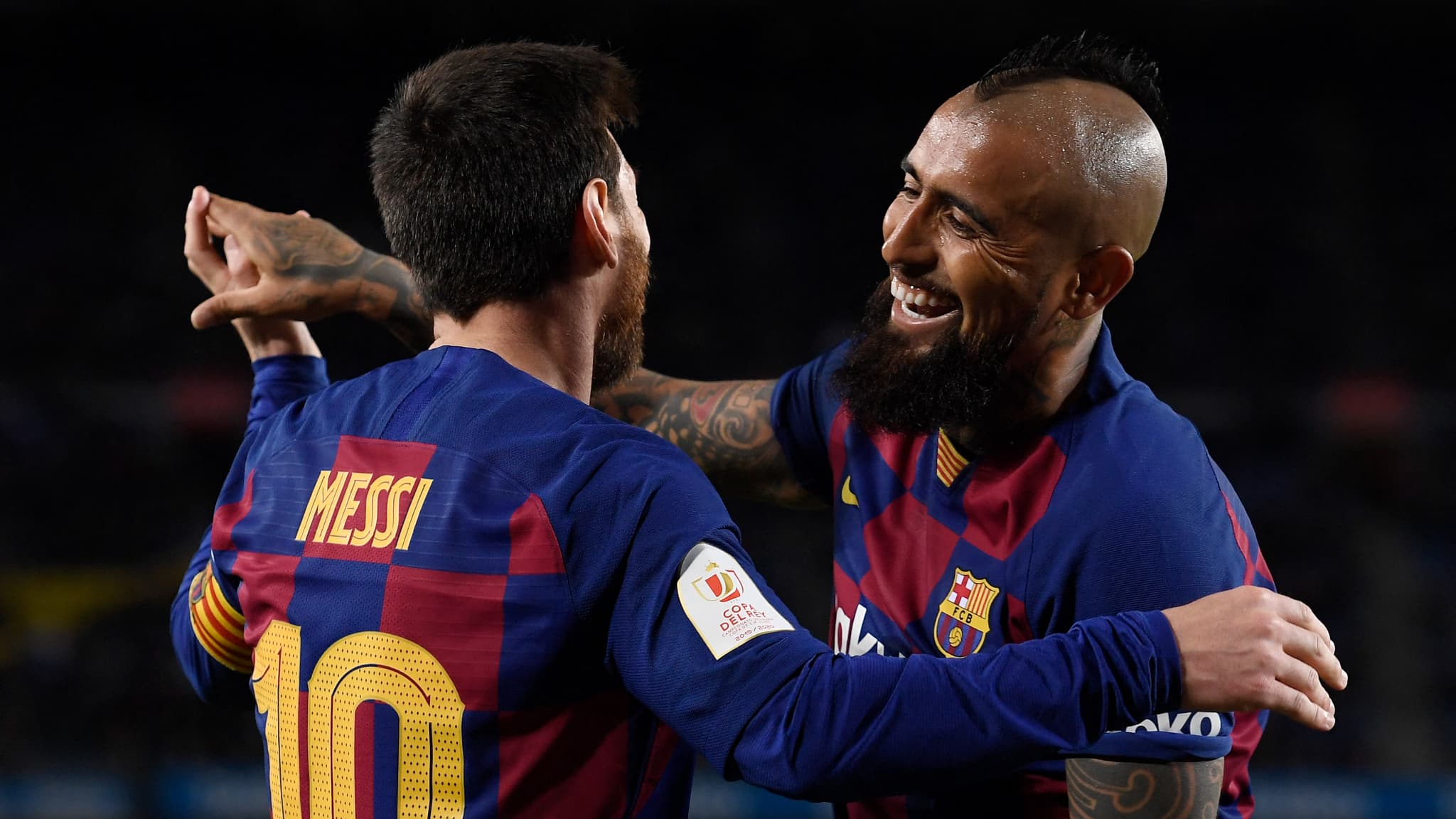 Messi et Vidal sous les couleurs du Barça en 2020 Messi et Vidal sous les couleurs du Barça en 2020