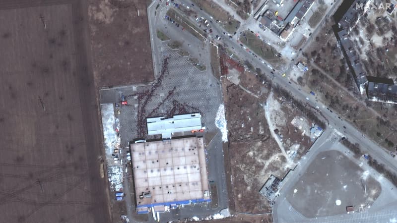 Une vue satellitaire de Marioupol, le 29 mars 2022