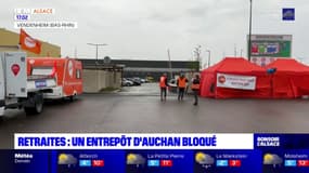Retraites: un entrepôt d'Auchan bloqué à Vendenheim