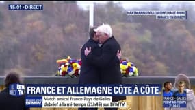 L’accolade entre Emmanuel Macron et son homologue allemand lors de l’inauguration de l’historial Franco-Allemand sur la Grande Guerre