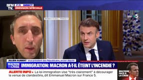 Loi immigration: "Le gouvernement est confronté à un vrai problème politique parce qu'il a adopté une loi de droite contre une partie de sa majorité", pour Julien Aubert (vice-président de LR)