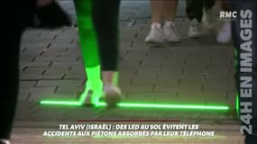 Des led au sol pour éviter les accidents de smartphones à Tel Aviv