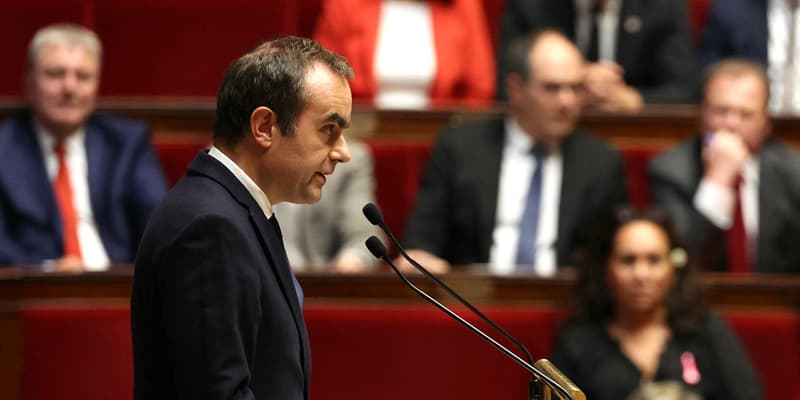 Sébastien Lecornu, lors de son discours de politique générale à l'Assemblée nationale, le 14 octobre 2025.