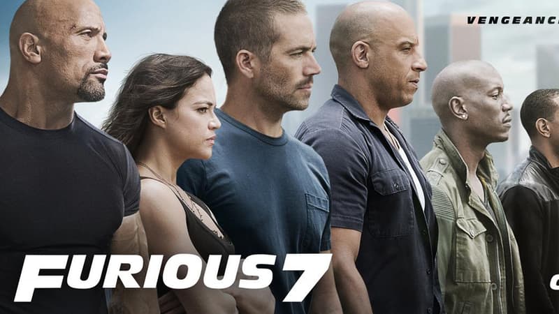 Les acteurs principaux de "Fast & Furious 7", en salles en avril 2015.