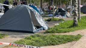 Le campement place de l'Étoile à Strasbourg a été évacué ce jeudi 17 août 2023.