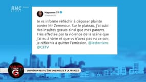 Propos d'Eric Zemmour: pour Johnny Blanc, "Hapsatou Sy joue les midinettes"