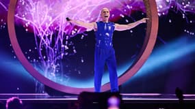 L'artiste Arturs Singirejs, candidat de la Lettonie pour l'Eurovision 2024, le 9 mai 2024 à Malmö (Suède).