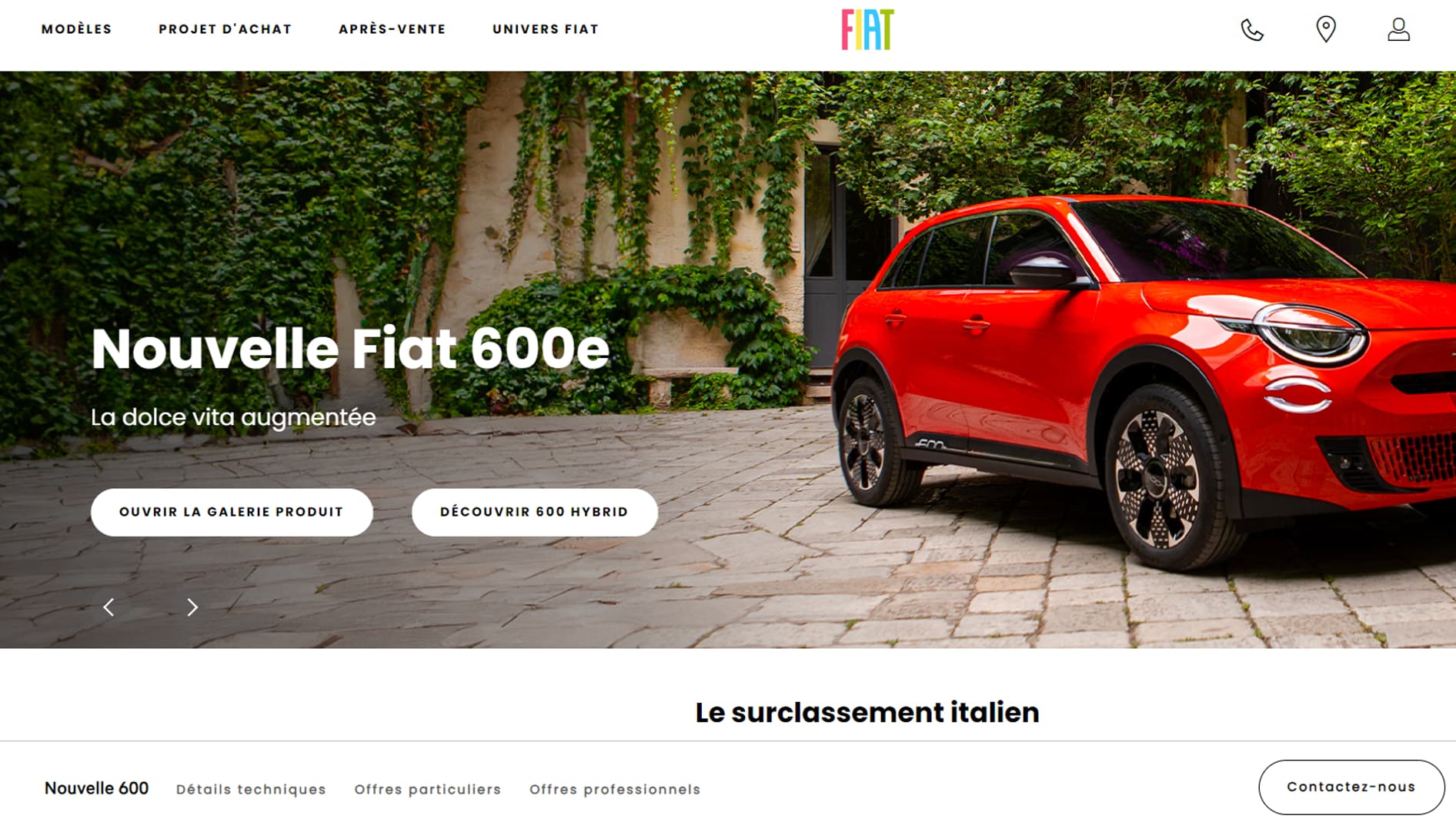 Le configurateur de Fiat ne montre plus de drapeau italien, mais parle de dolce vita augmentée