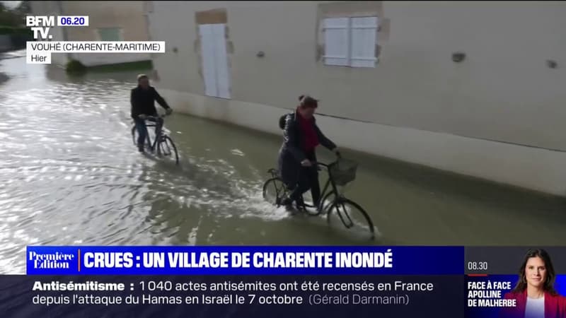 Charente-Maritime: le village de Vouhé en partie inondé