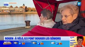 Rouen: ces résidents de maison de retraite baladés sur les quais en triporteur