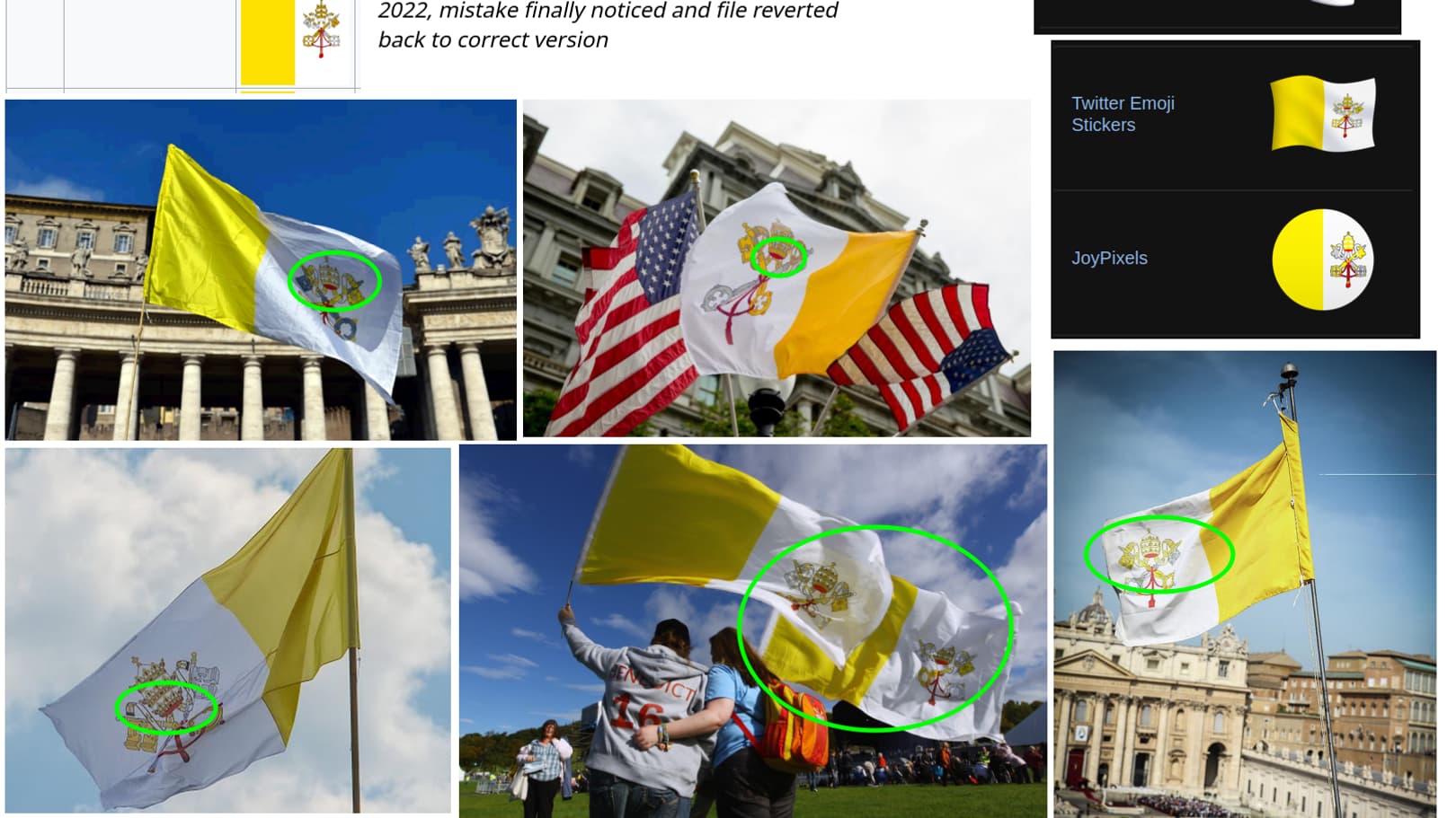 Plusieurs "faux" drapeaux du Vatican