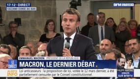 Emmanuel Macron en Corse: "On ne peut pas ne pas regarder en face le fait qu'un préfet de la République a été assassiné ici"