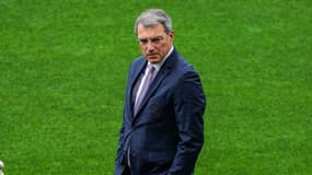 Damien Comolli, président du Toulouse Football Club, pensif en marge d'un match de Ligue 1, le 22 septembre 2024