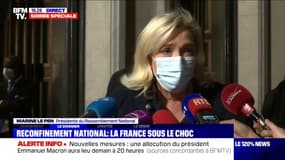 Reconfinement: pour Marine Le Pen, "il y a un défaut d'anticipation total, aucun plan stratégique"