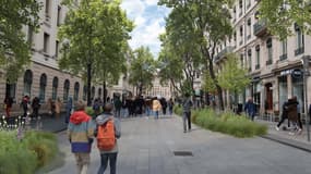 La piétonisation du Nord de la place de la République à Lyon, à partir de 2026 (illustration).
