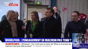 Emmanuel Macron est arrivé sur le site Whirpool à Amiens