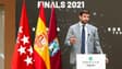 Gerard Piqué lors d'une conférence de presse de la Coupe Davis, à Madrid le 28 mai 2025