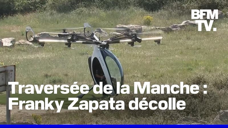 Les images du décollage de Franky Zapata pour sa traversée de la Manche en Air Scooter