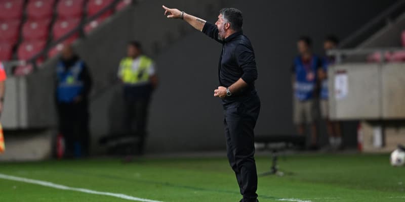 Gennaro Gattuso lors du match de qualification à la Coupe du monde 2026 entre l'Italie et Israël (à Debrecen), le 8 septembre 2025.
