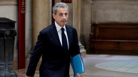 L'ancien président de la République Nicolas Sarkozy arrive à la cour d'appel de Paris pour son interrogatoire au procès Bygmalion le 24 novembre 2023 (photo d'illustration)