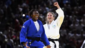 Clarisse Agbégnénou crie de rage après sa défaite en demi-finale des JO de Paris, le 30 juillet 2024
