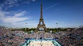 Le stade Tour Eiffel aux Jeux olympiques de Paris, le 28 juillet 2024
