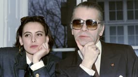 Inès de la Fressange et Karl Lagerfeld en 1987
